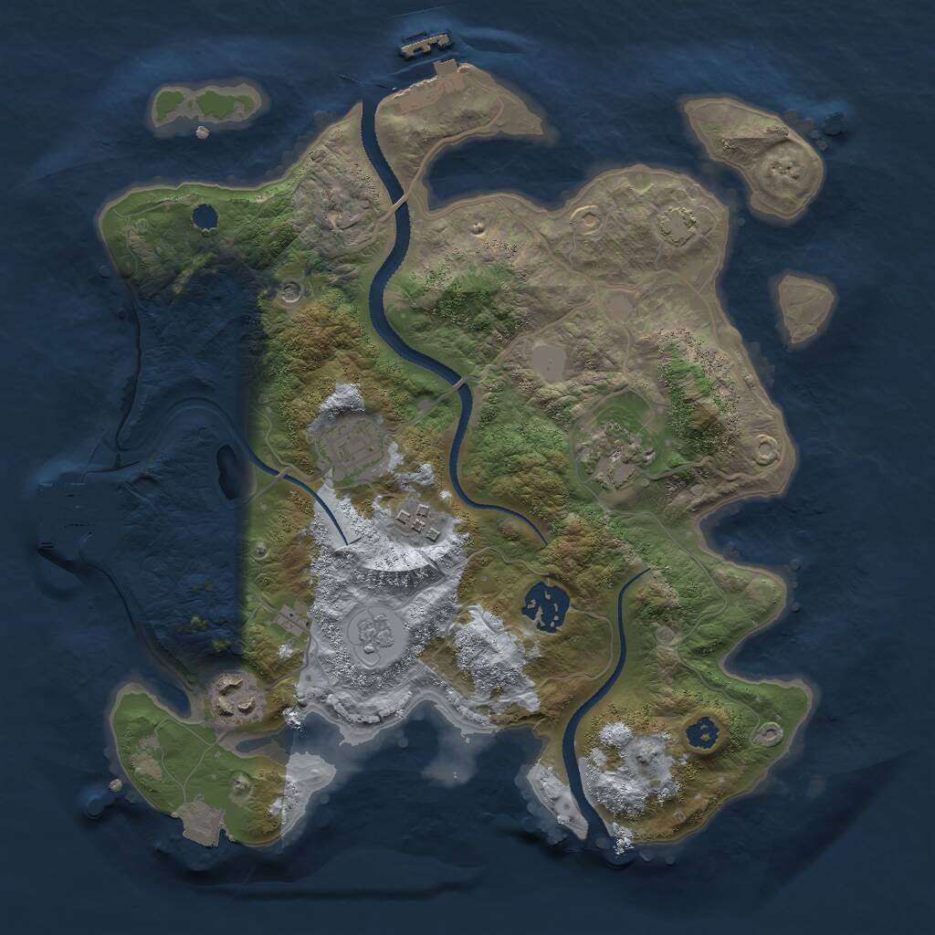 Rust Map: Procedural Map, Size: 3000, Seed: 1796160620, 11 Monuments
