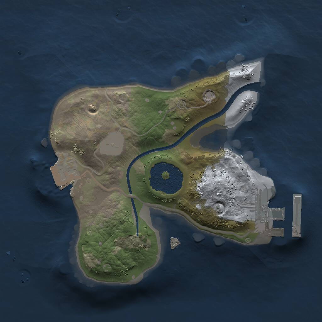 Rust Map: Procedural Map, Size: 1500, Seed: 9791, 2 Monuments