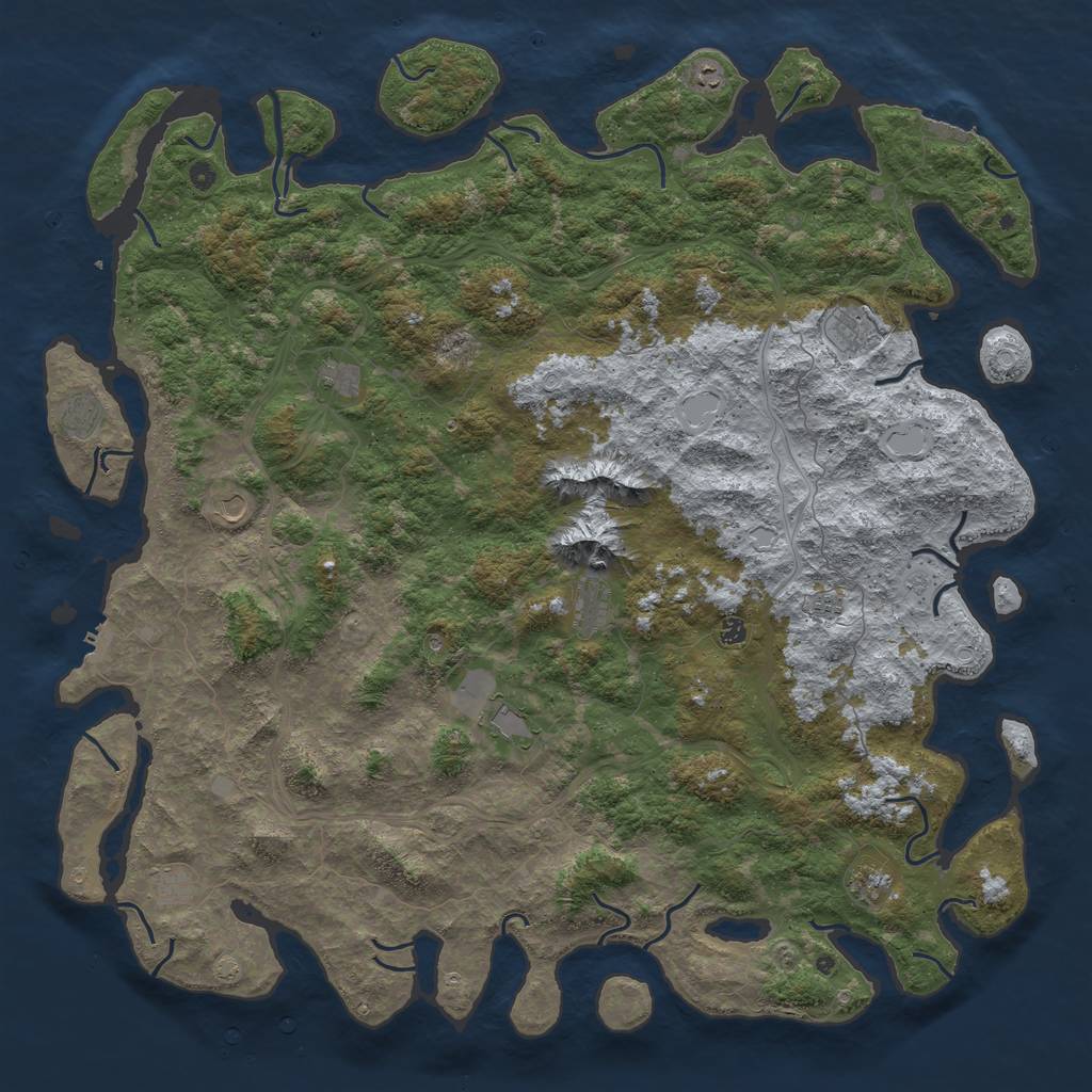 Rust Map: Procedural Map, Size: 6000, Seed: 1630026199, 19 Monuments