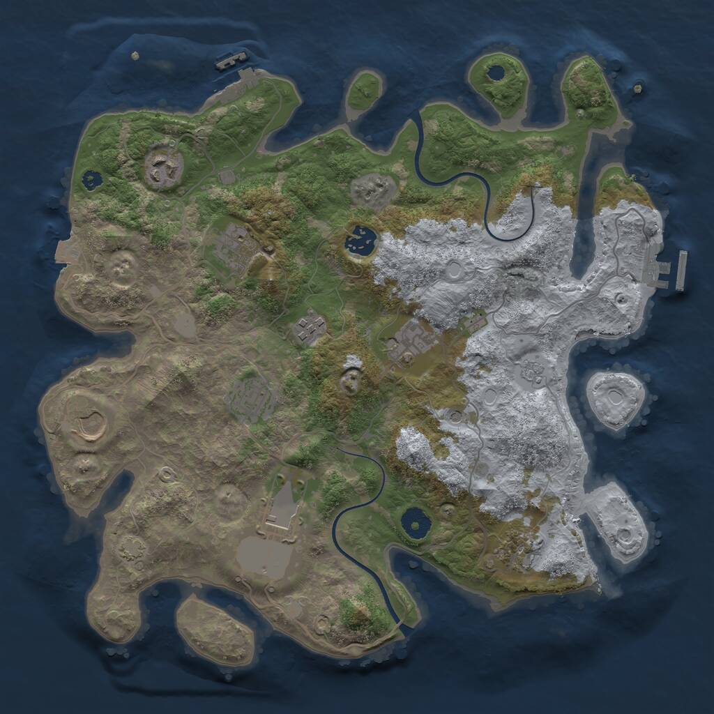 Rust Map: Procedural Map, Size: 3600, Seed: 1639642194, 15 Monuments