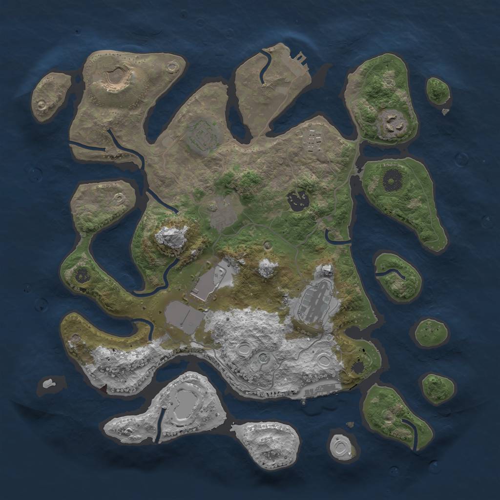 Rust Map: Procedural Map, Size: 3500, Seed: 798465399, 16 Monuments