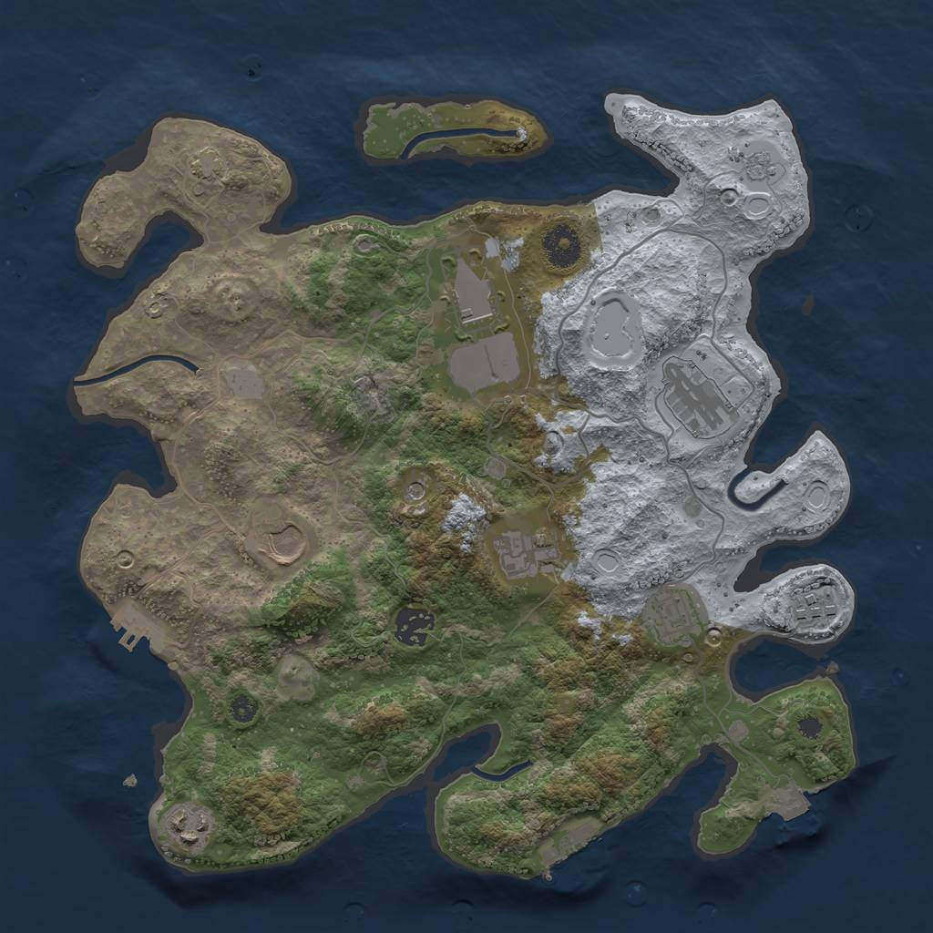 Rust Map: Procedural Map, Size: 3500, Seed: 1649231839, 16 Monuments