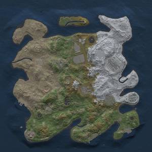 Thumbnail Rust Map: Procedural Map, Size: 3500, Seed: 1649231839, 16 Monuments