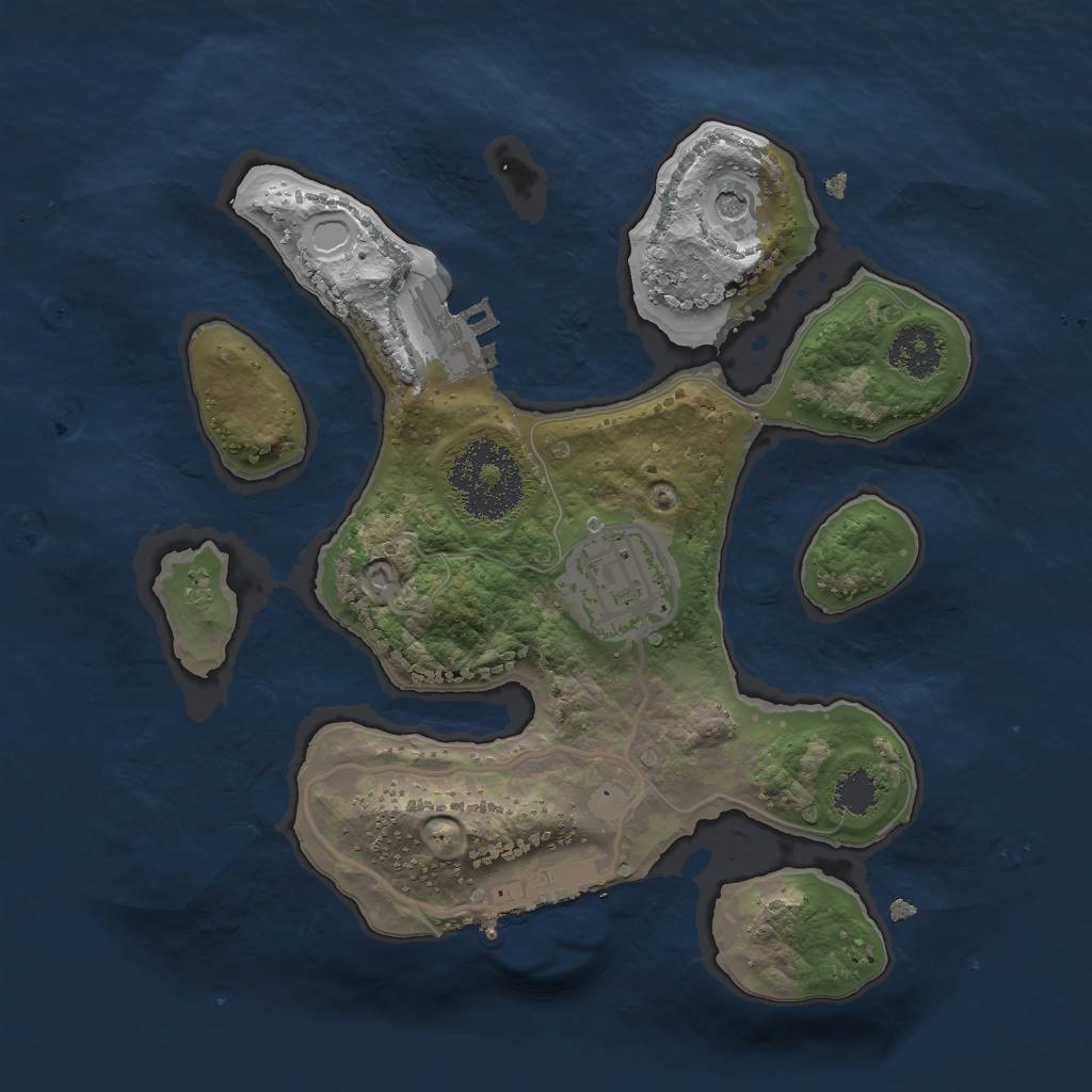 Rust Map: Procedural Map, Size: 2200, Seed: 254531778, 9 Monuments