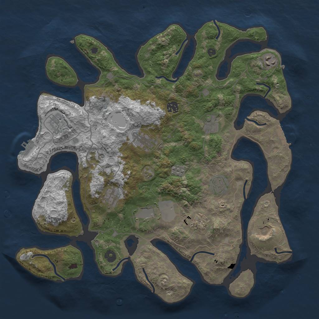 Rust Map: Procedural Map, Size: 4000, Seed: 641911619, 19 Monuments