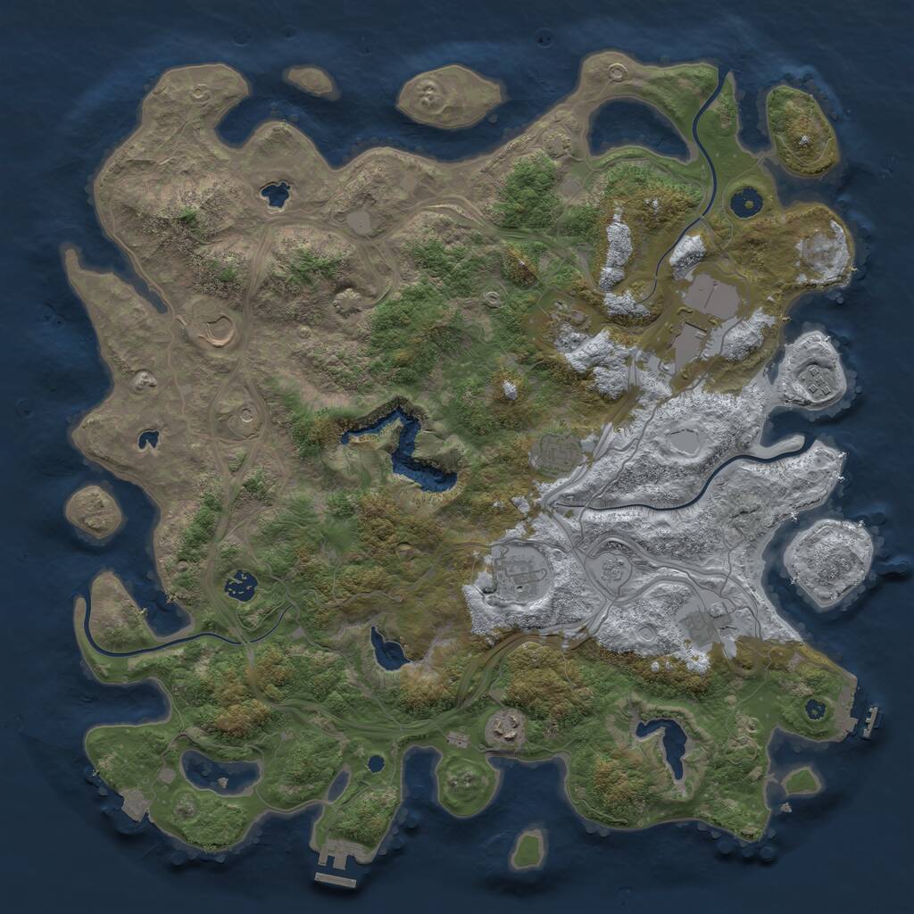 Rust Map: Procedural Map, Size: 4500, Seed: 25471438, 15 Monuments