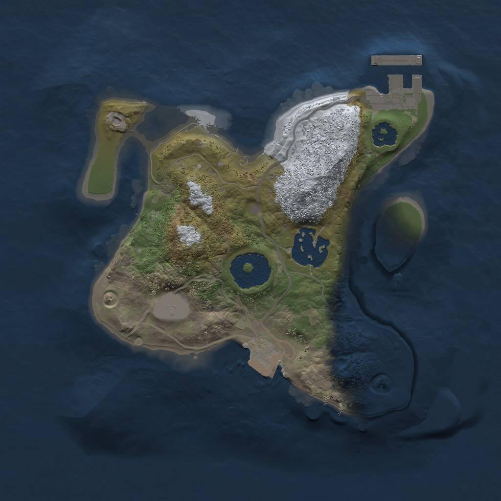 Rust Map: Procedural Map, Size: 2000, Seed: 13127, 3 Monuments