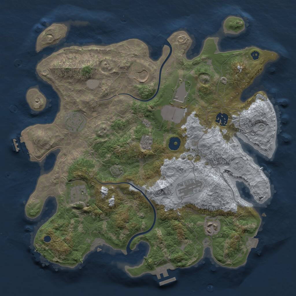 Rust Map: Procedural Map, Size: 3500, Seed: 211028, 14 Monuments