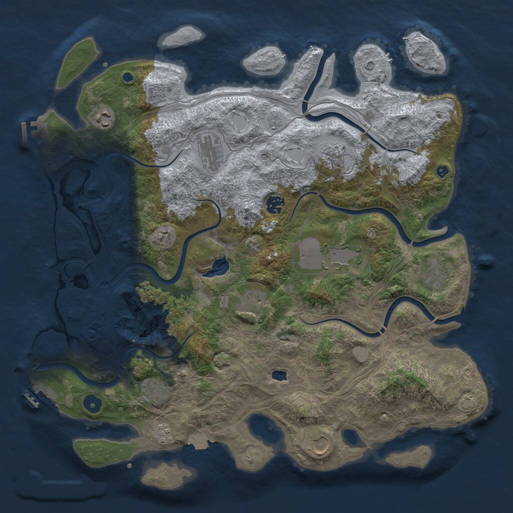 Rust Map: Procedural Map, Size: 4250, Seed: 14281, 16 Monuments