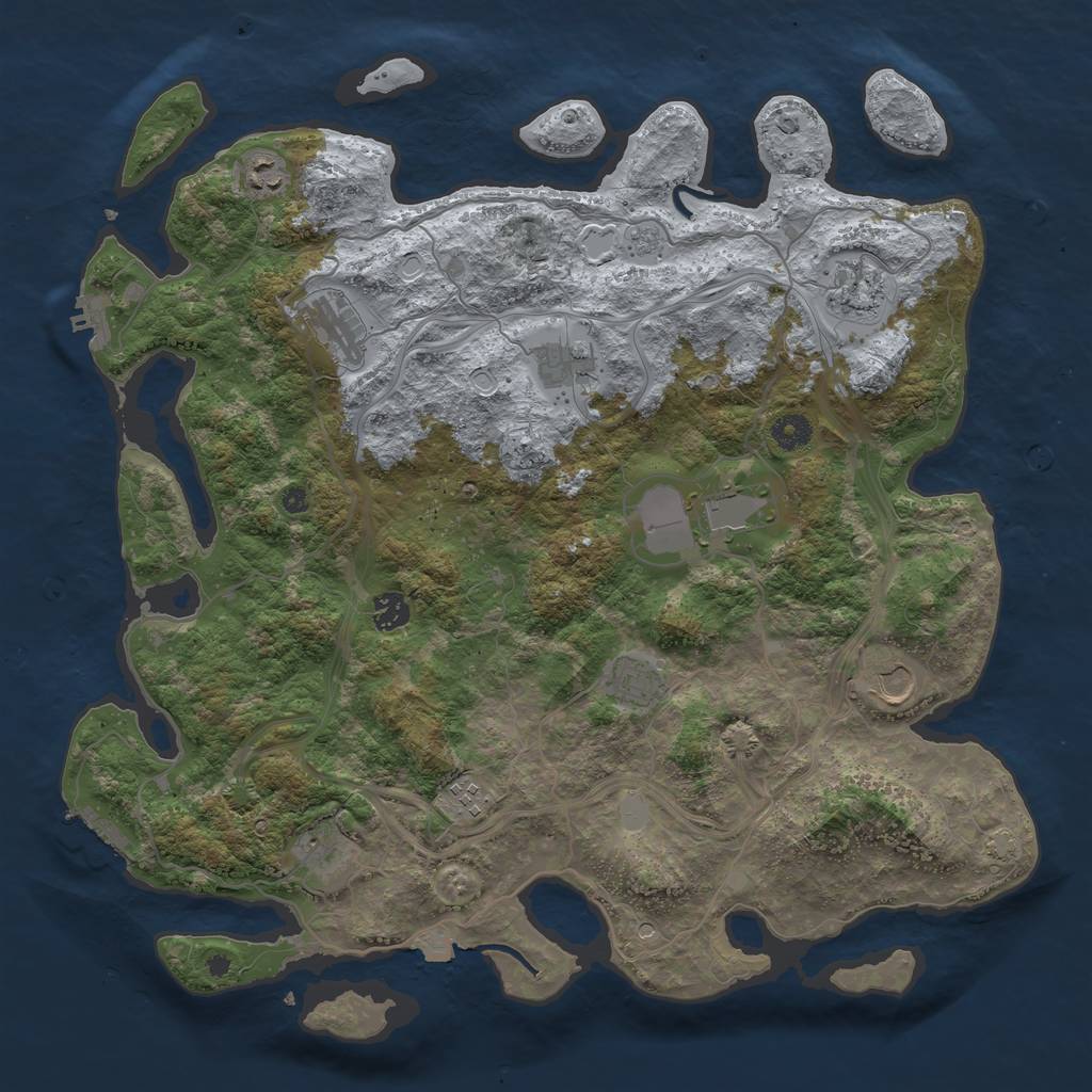 Rust Map: Procedural Map, Size: 4250, Seed: 14281, 18 Monuments