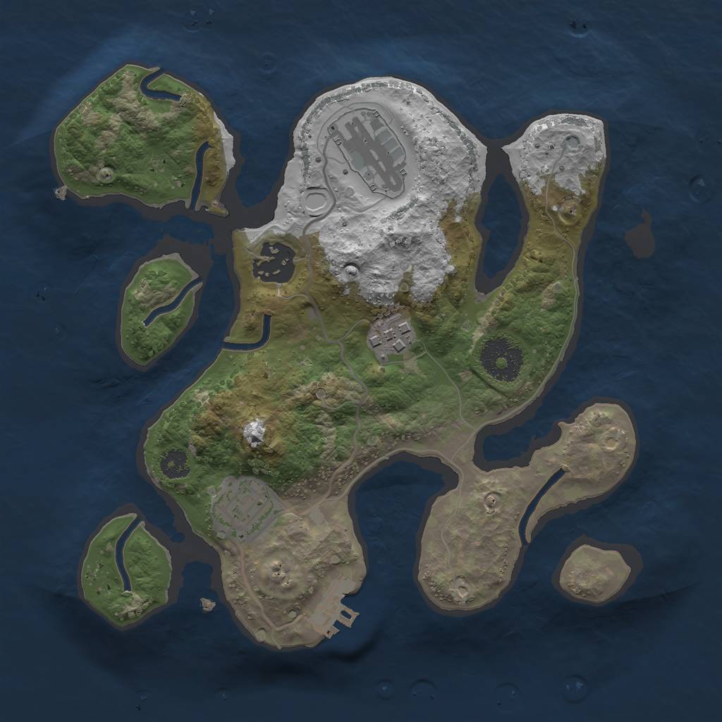 Rust Map: Procedural Map, Size: 2555, Seed: 1, 10 Monuments