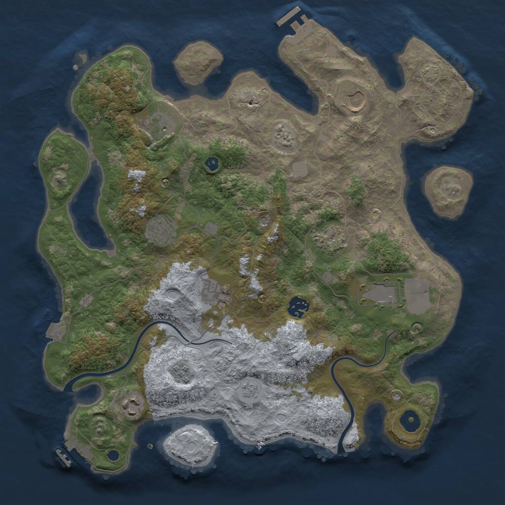 Rust Map: Procedural Map, Size: 3700, Seed: 8111, 15 Monuments