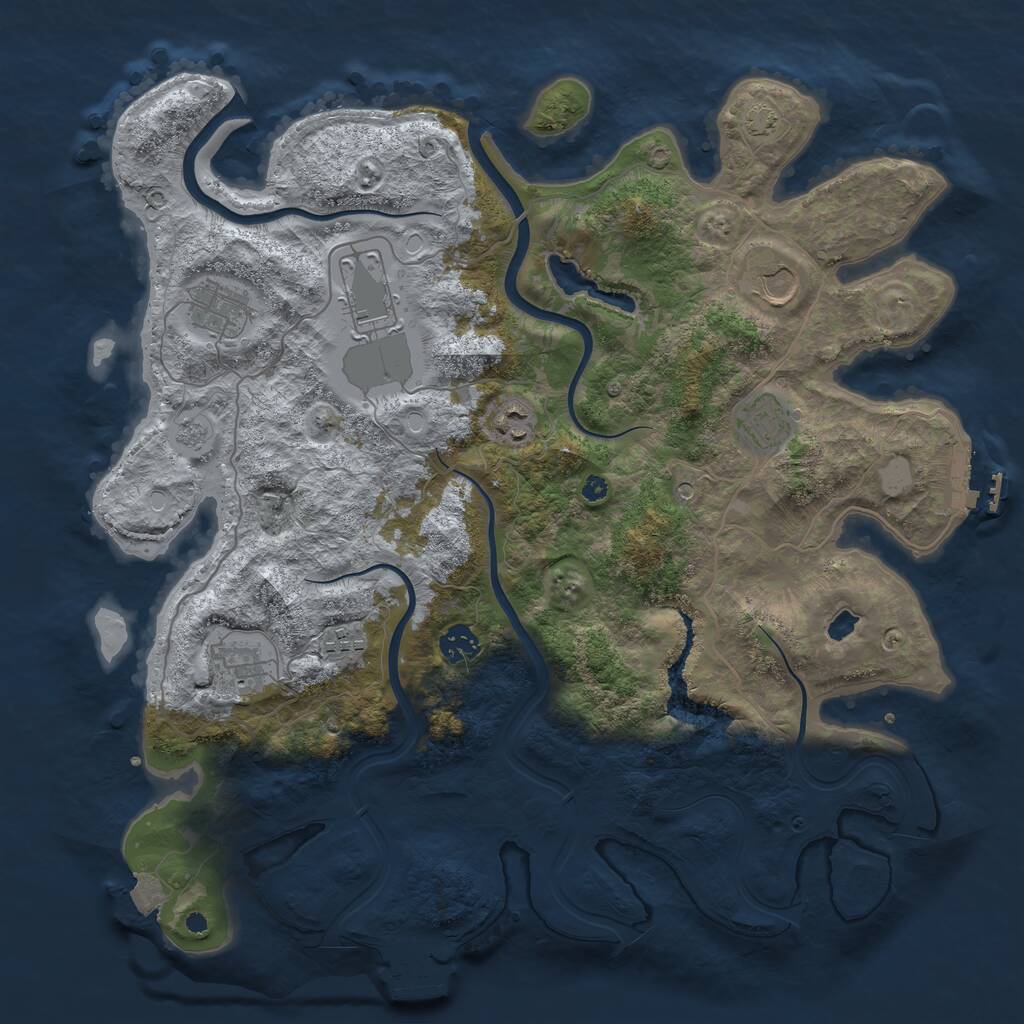 Rust Map: Procedural Map, Size: 4000, Seed: 6080, 14 Monuments