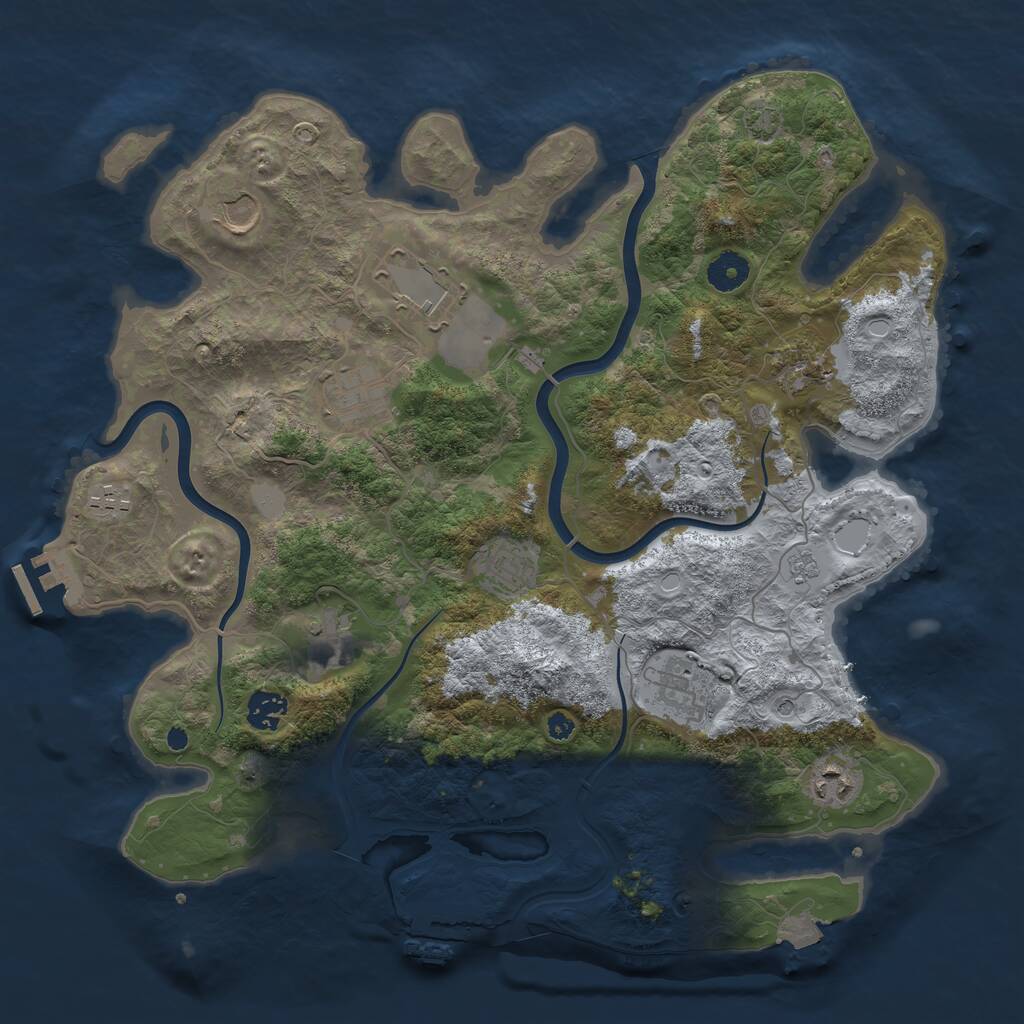 Rust Map: Procedural Map, Size: 3850, Seed: 1979741491, 16 Monuments