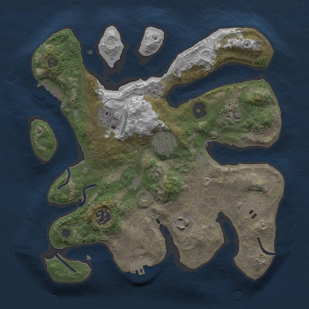 Rust Map: Procedural Map, Size: 3000, Seed: 1255935879, 15 Monuments