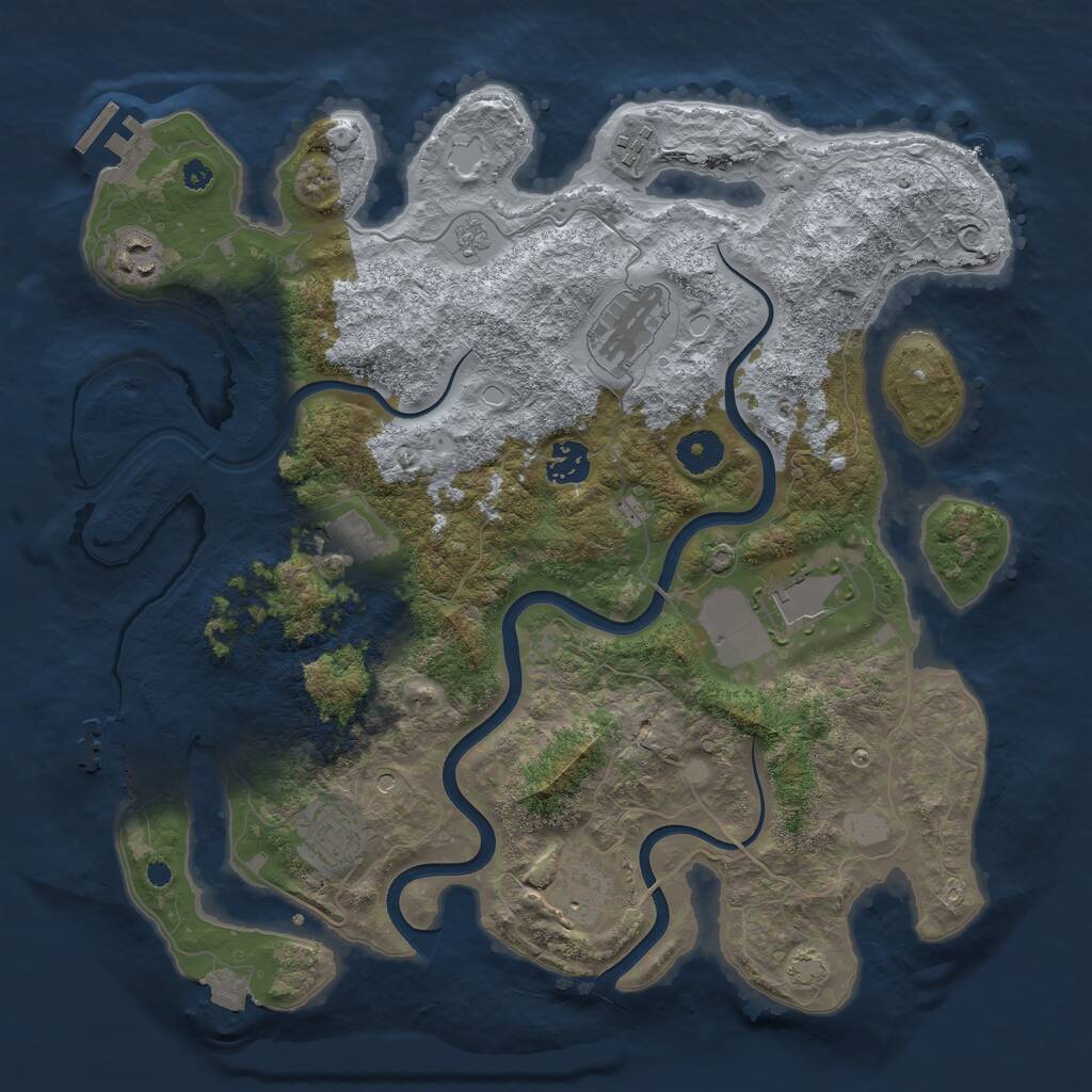 Rust Map: Procedural Map, Size: 3700, Seed: 7530914, 14 Monuments