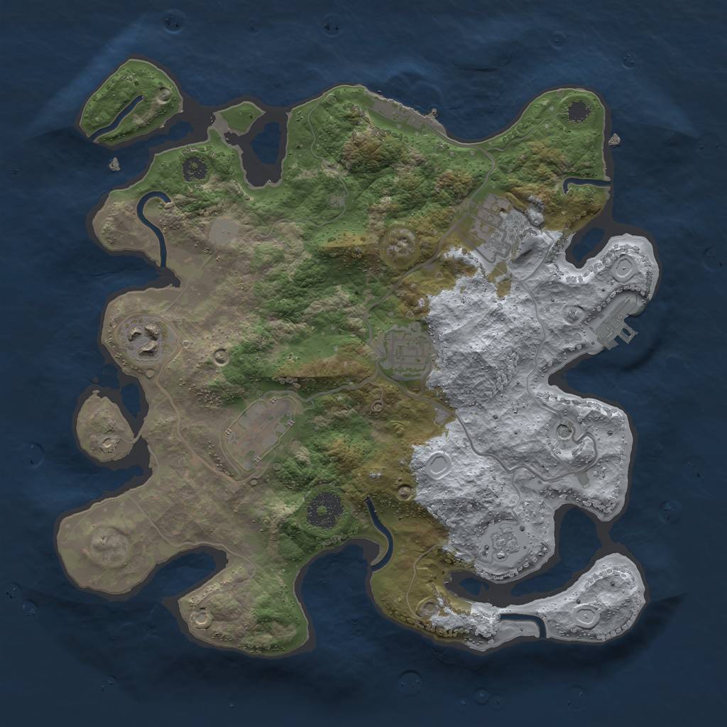 Rust Map: Procedural Map, Size: 3000, Seed: 5467, 11 Monuments