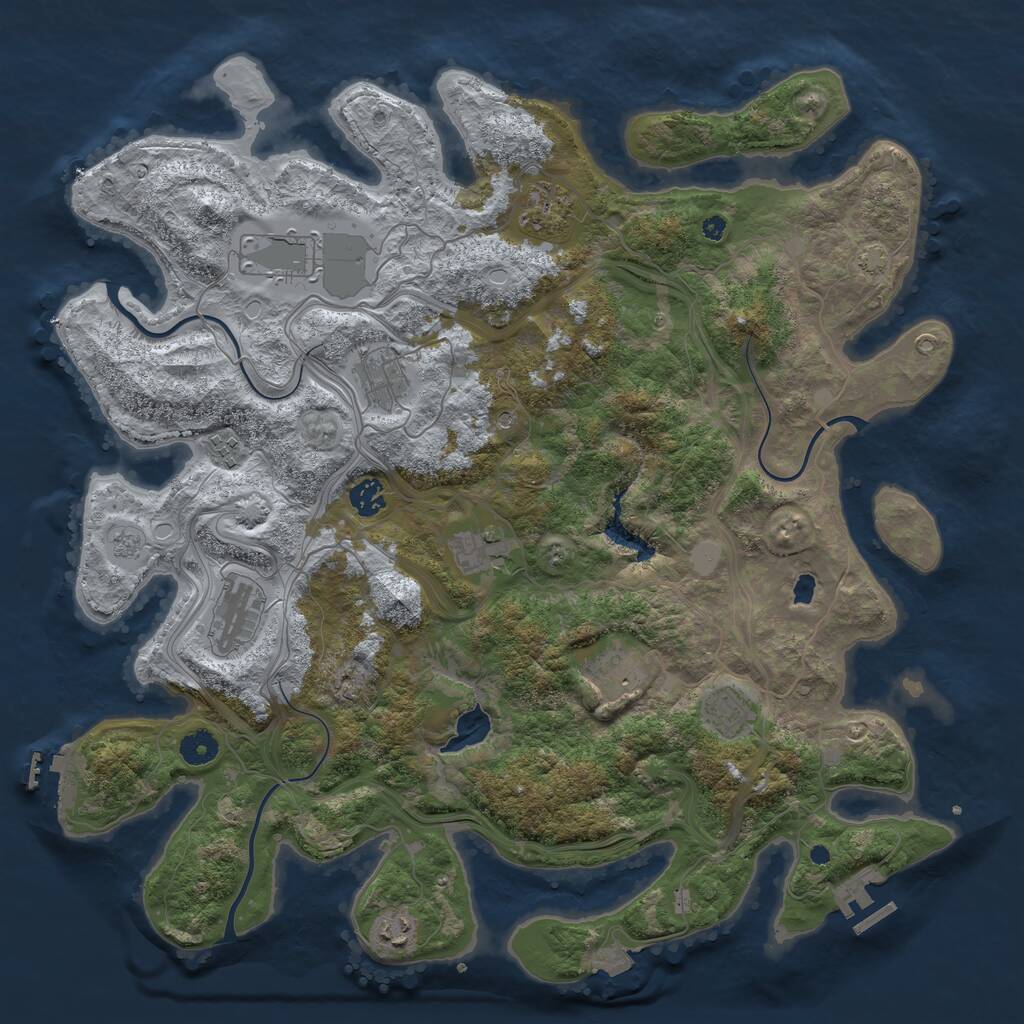 Rust Map: Procedural Map, Size: 4250, Seed: 4578, 16 Monuments