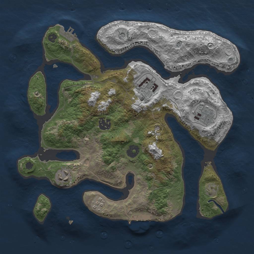 Rust Map: Procedural Map, Size: 3000, Seed: 231, 13 Monuments