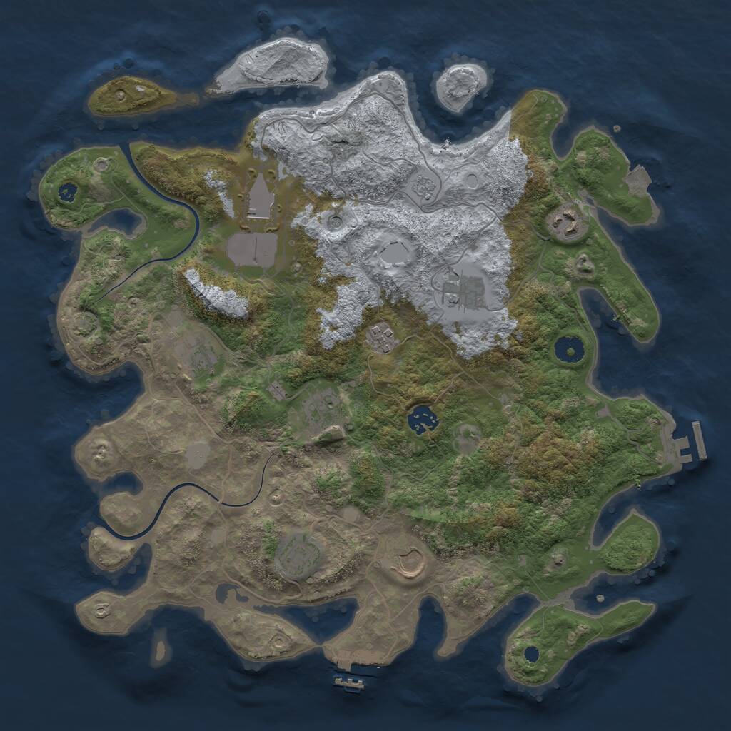 Rust Map: Procedural Map, Size: 3850, Seed: 1620558246, 15 Monuments