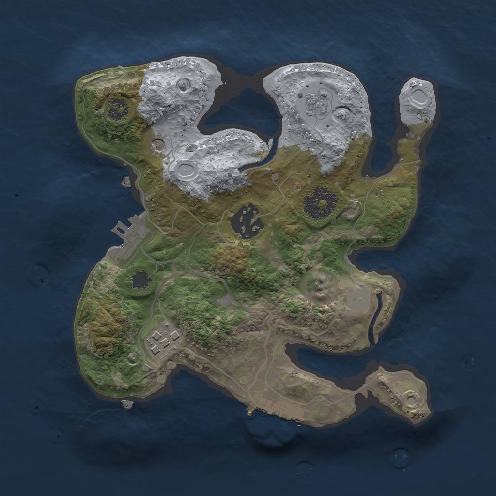 Rust Map: Procedural Map, Size: 2300, Seed: 3657, 9 Monuments