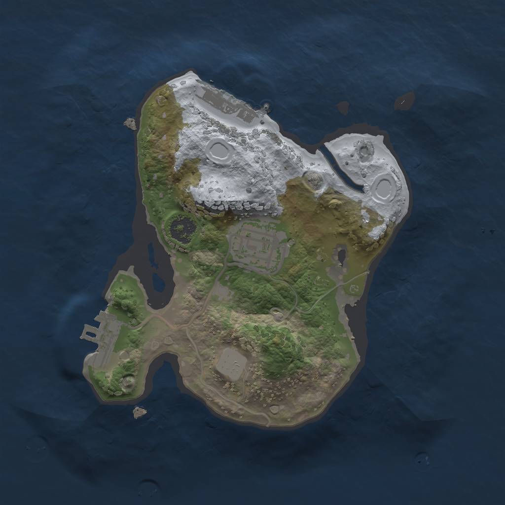 Rust Map: Procedural Map, Size: 2000, Seed: 49876, 6 Monuments