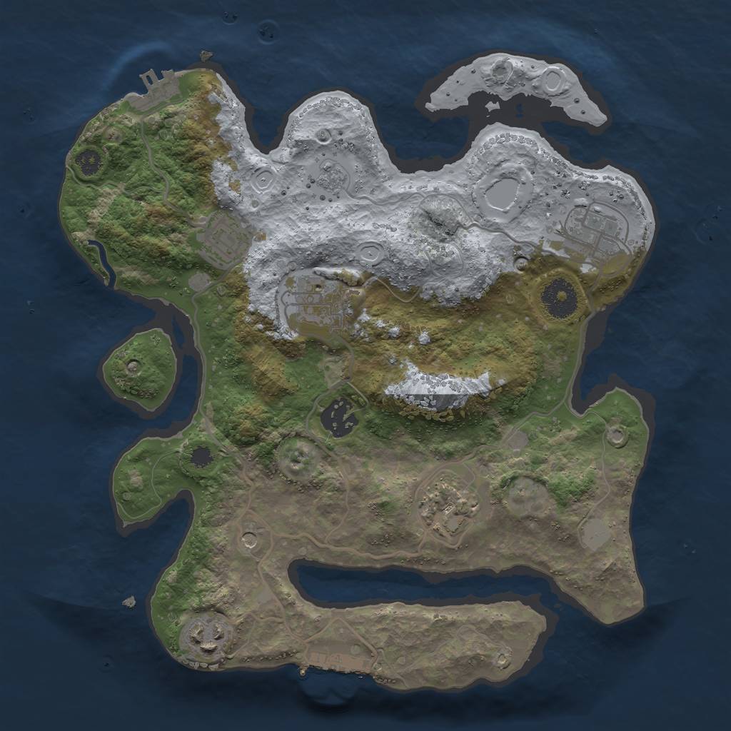 Rust Map: Procedural Map, Size: 3000, Seed: 1353740658, 13 Monuments