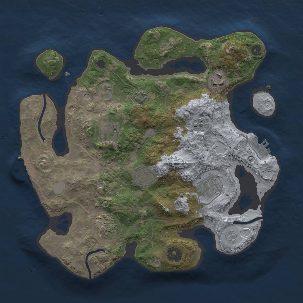 Rust Map: Procedural Map, Size: 3000, Seed: 2008786063, 14 Monuments