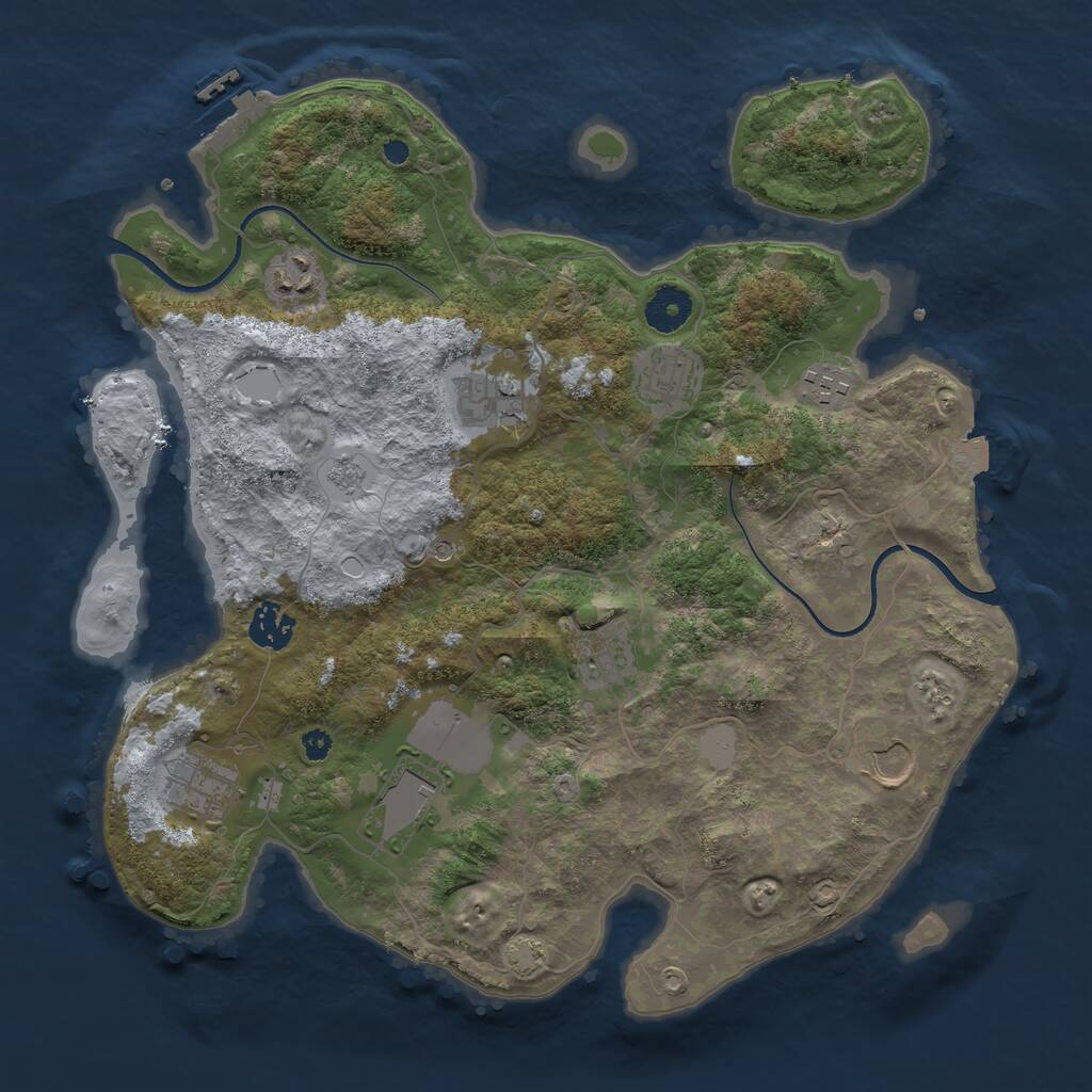Rust Map: Procedural Map, Size: 3600, Seed: 116541, 14 Monuments