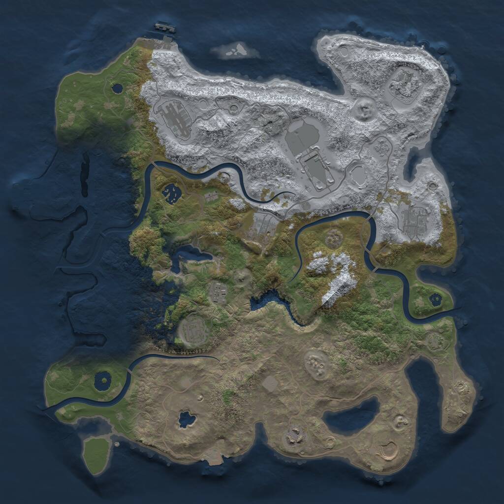 Rust Map: Procedural Map, Size: 4000, Seed: 1979691633, 16 Monuments
