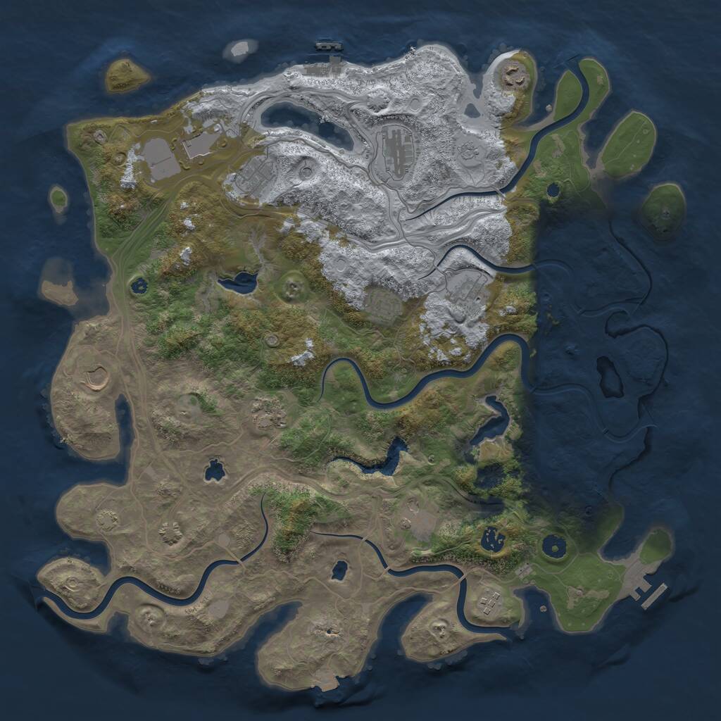 Rust Map: Procedural Map, Size: 4500, Seed: 934071855, 17 Monuments