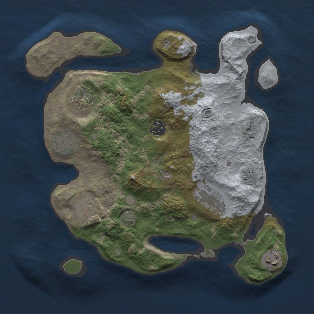 Rust Map: Barren, Size: 3000, Seed: 118306, 11 Monuments