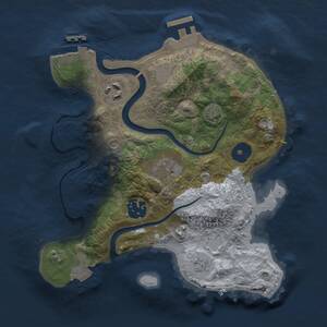 Thumbnail Rust Map: Procedural Map, Size: 2500, Seed: 5844, 9 Monuments