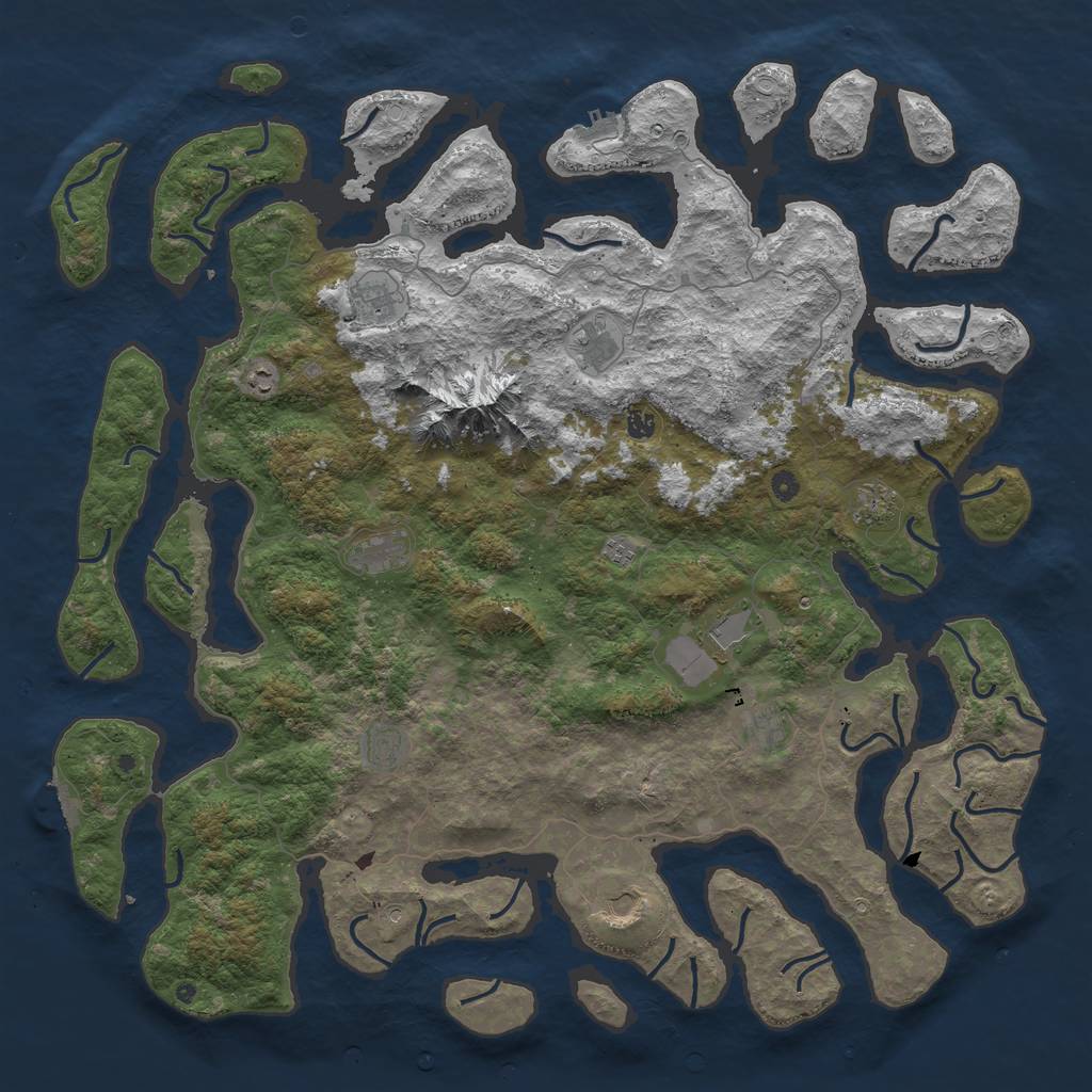 Rust Map: Procedural Map, Size: 5600, Seed: 9787934, 19 Monuments
