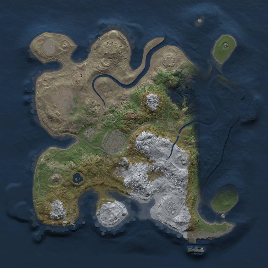 Rust Map: Procedural Map, Size: 2600, Seed: 965315181, 8 Monuments