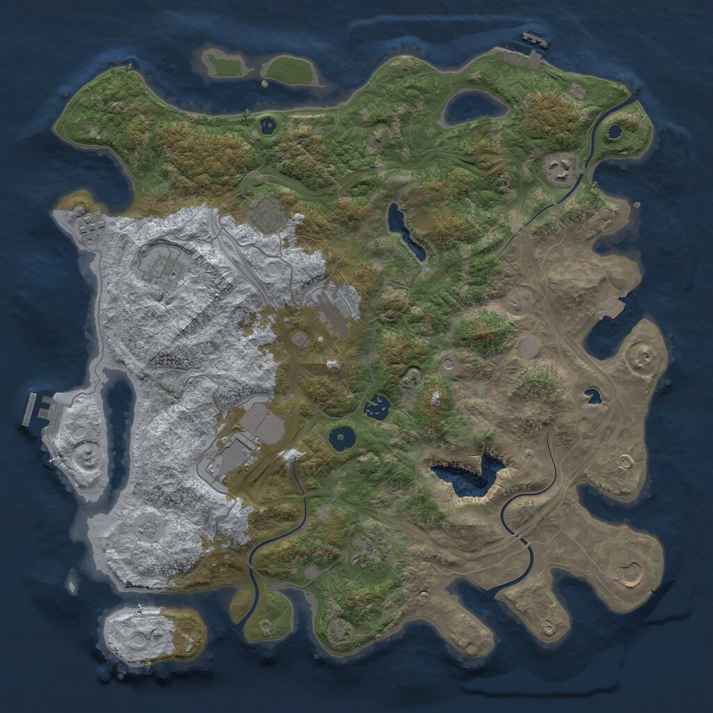 Rust Map: Procedural Map, Size: 4250, Seed: 1318434483, 15 Monuments
