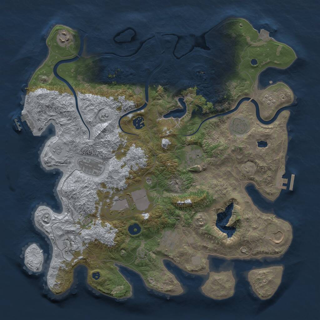 Rust Map: Procedural Map, Size: 4000, Seed: 6679, 16 Monuments
