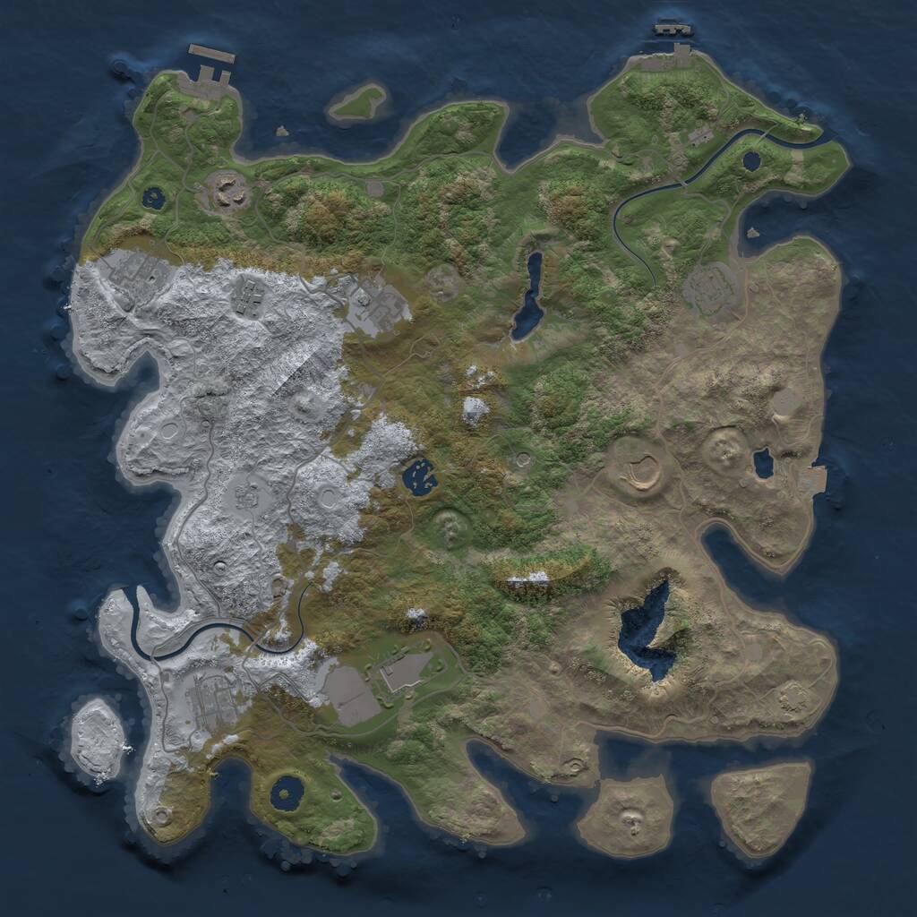 Rust Map: Procedural Map, Size: 4000, Seed: 6679, 15 Monuments