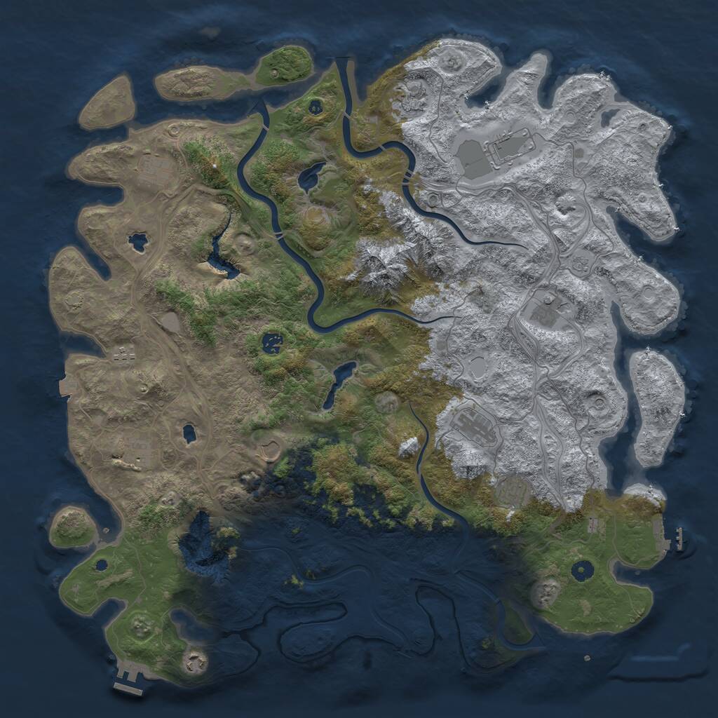 Rust Map: Procedural Map, Size: 5000, Seed: 83965299, 17 Monuments