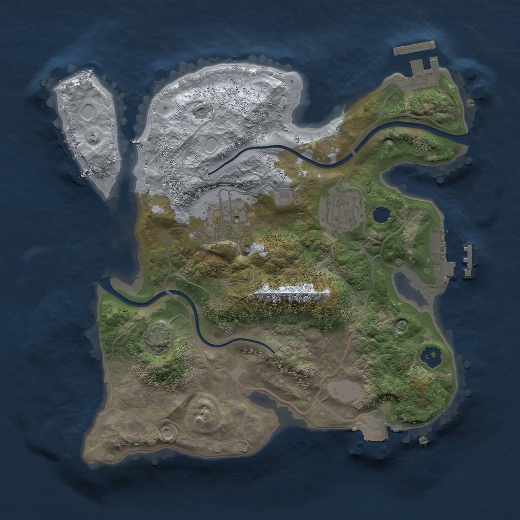 Rust Map: Procedural Map, Size: 2500, Seed: 1112532654, 6 Monuments