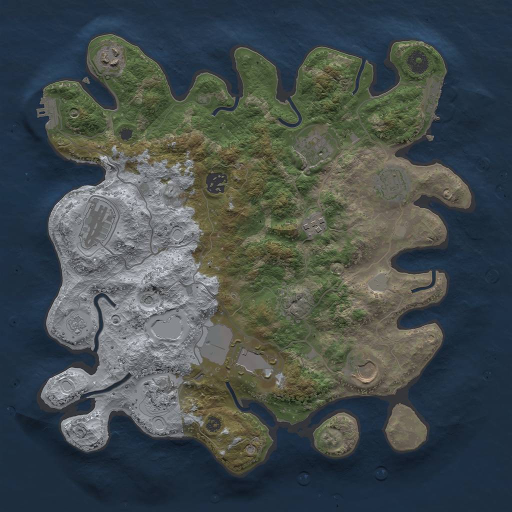 Rust Map: Procedural Map, Size: 3500, Seed: 94752, 16 Monuments
