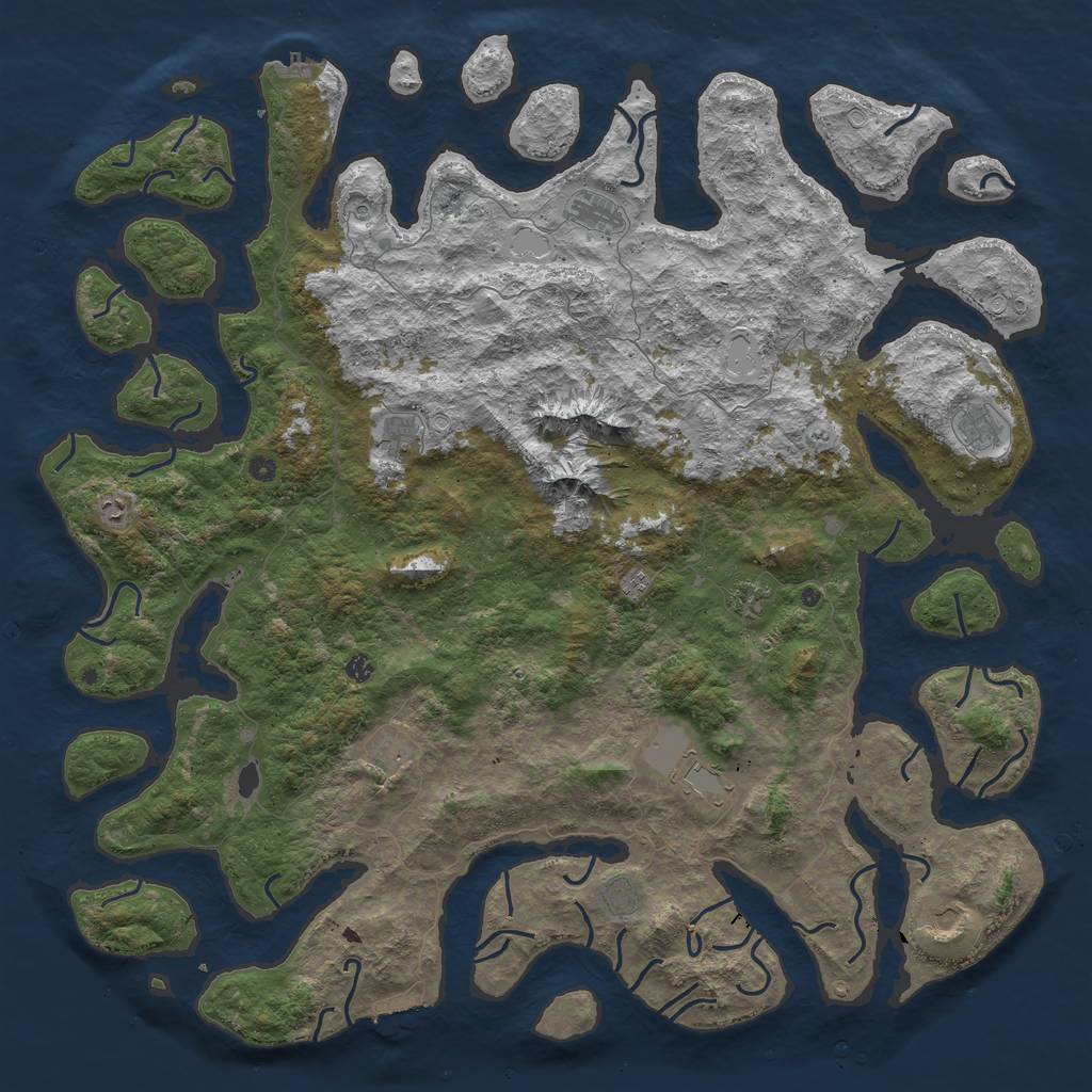 Rust Map: Procedural Map, Size: 6000, Seed: 30700897, 19 Monuments