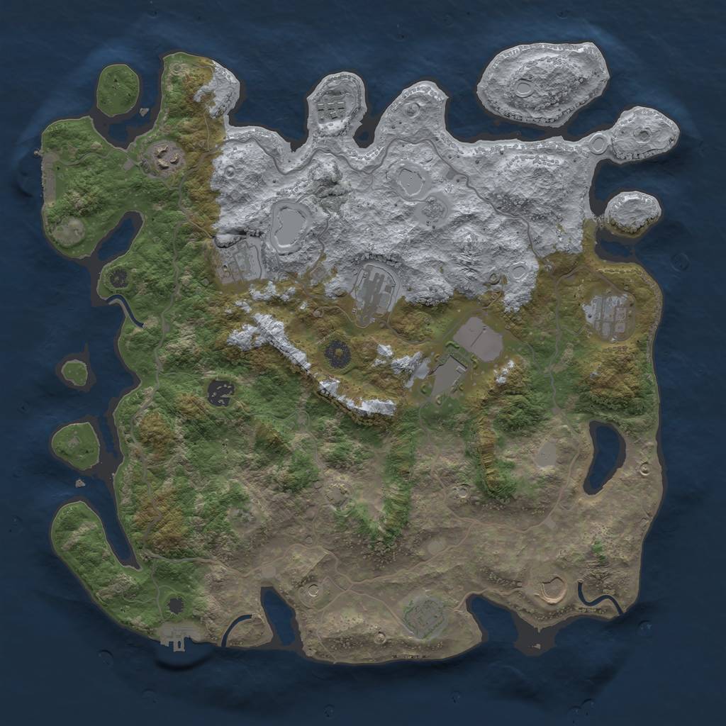 Rust Map: Procedural Map, Size: 4000, Seed: 10317, 17 Monuments
