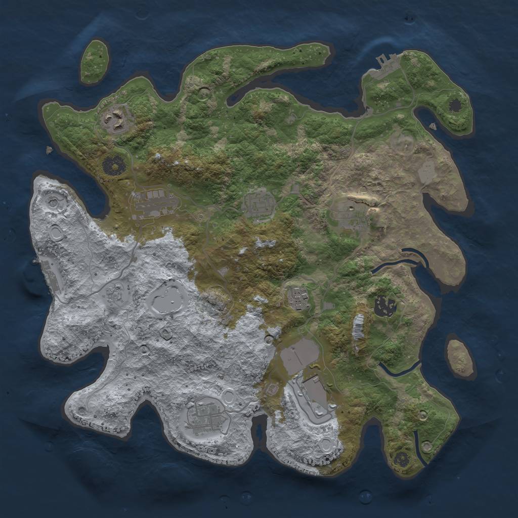 Rust Map: Procedural Map, Size: 3500, Seed: 756658020, 15 Monuments