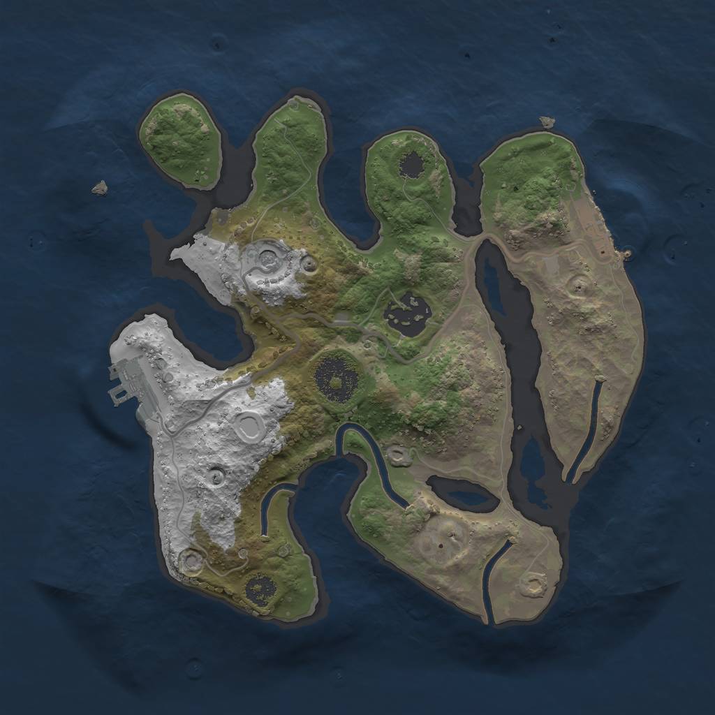 Rust Map: Procedural Map, Size: 2442, Seed: 244442, 9 Monuments