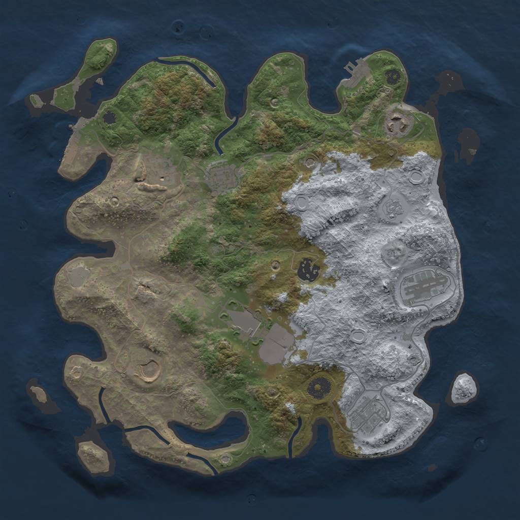 Rust Map: Procedural Map, Size: 3500, Seed: 82634568, 15 Monuments