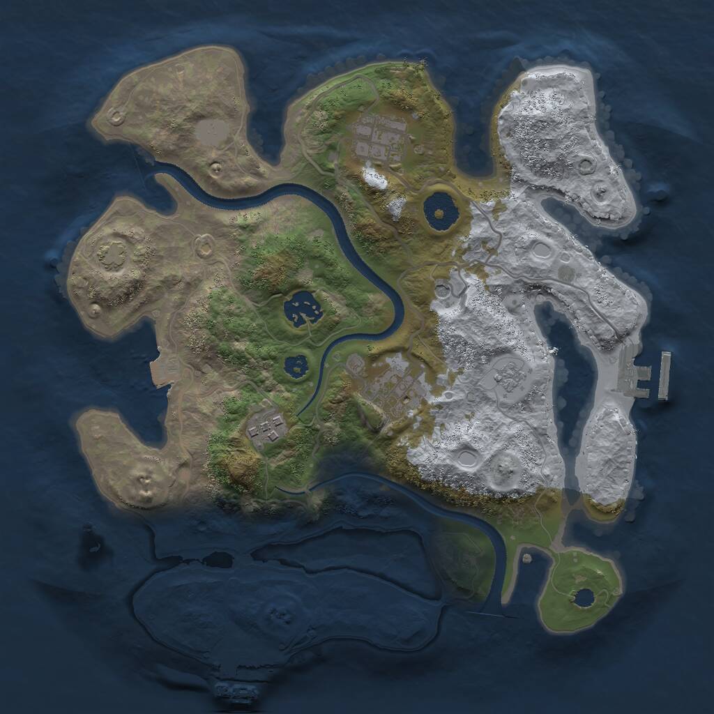 Rust Map: Procedural Map, Size: 3000, Seed: 817269, 10 Monuments