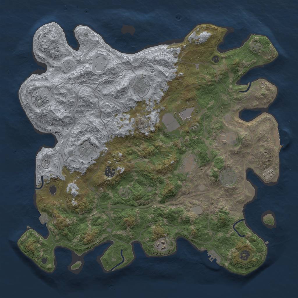 Rust Map: Procedural Map, Size: 4250, Seed: 557188295, 18 Monuments