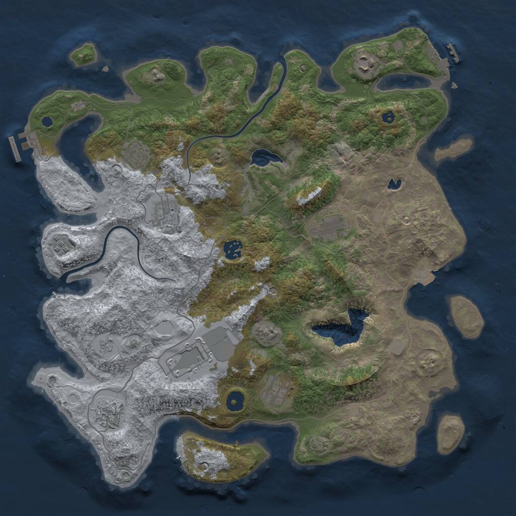 Rust Map: Procedural Map, Size: 4000, Seed: 816392, 15 Monuments