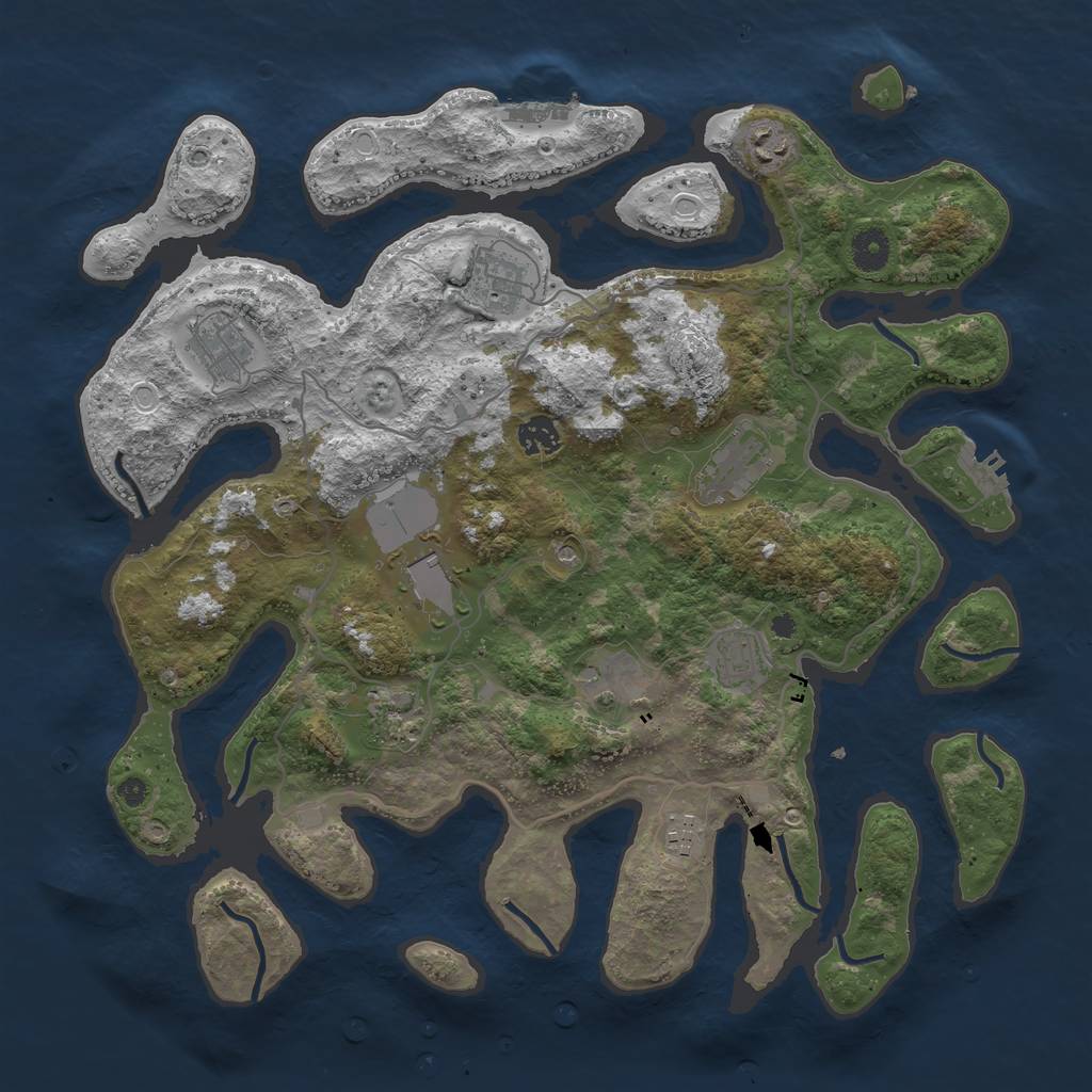 Rust Map: Procedural Map, Size: 4000, Seed: 339954, 18 Monuments